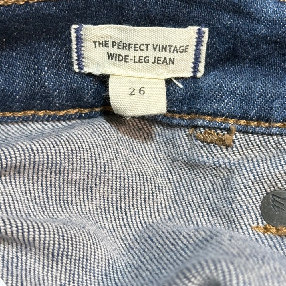 Madewell The Perfect Vintage Wide-Leg Jean 26 Blue Denim Patch Pocket High Rise - Picture 5 of 9